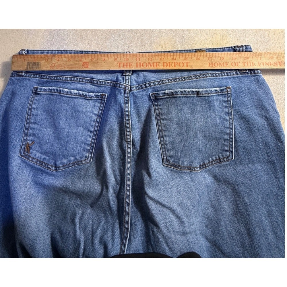 Kut from the Kloth Catherine Boyfriend Distressed Jeans Blue Plus Size 20W-1081 - Picture 5 of 6